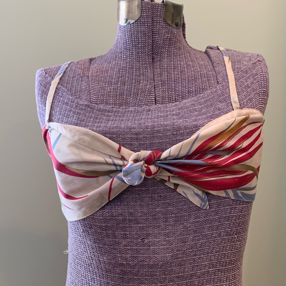 Vintage Tie Front Bandeau Tops Union Label